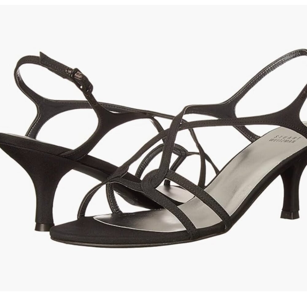 Stewart Weitzman Black REVERSAL Sandal Strap Closure 8.5 M